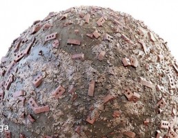 تکسچر قلوه سنگ آجری و گلی