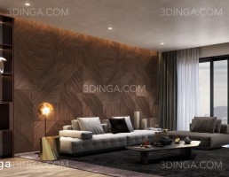 صحنه داخلی اتاق نشیمن سبک مدرن