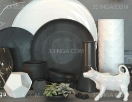 ست دکوراسیون تزئینی سیاه و سفید
