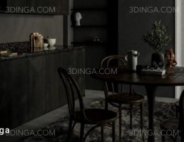 صحنه داخلی آشپزخانه برای اسکچاپ