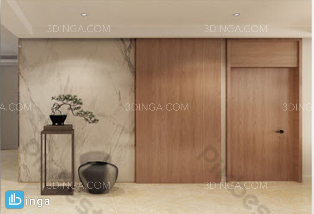 میز کنسول چوبی + گلدان تزیینی
