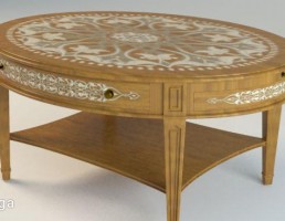 میز عسلی بیضی شکل