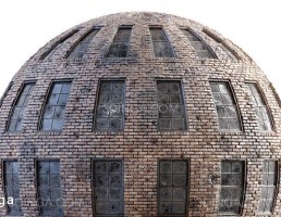 تکسچر دیوار آجری با پنجره های ترک خورده