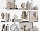قفسه کتاب + وسایل تزیینی