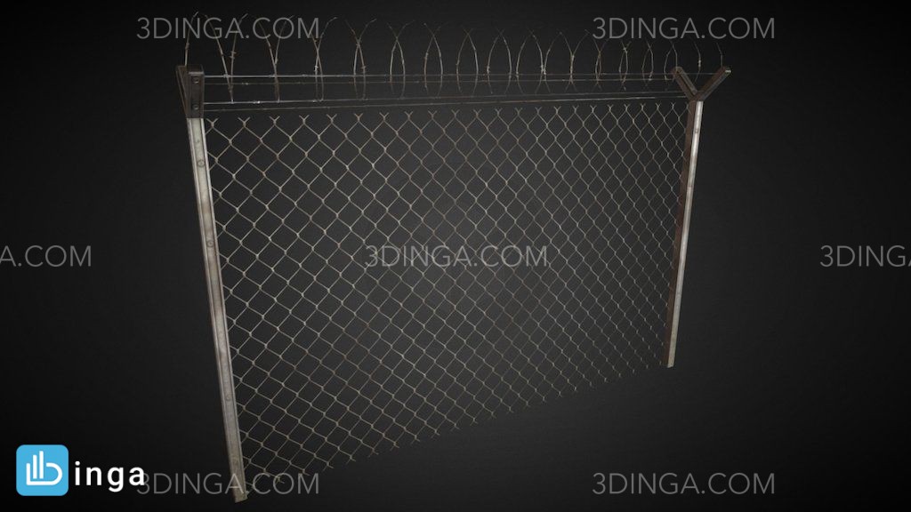 نرده فلزی با سیم خاردار