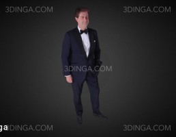 کاراکتر مرد ایستاده با کت و شلوار