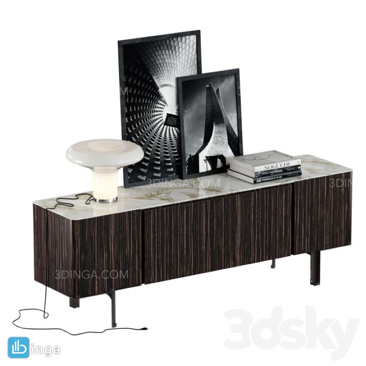 میز کنسول + تابلو + کتاب