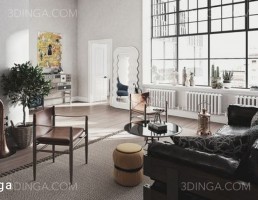 صحنه داخلی آپارتمان برای اسکچاپ