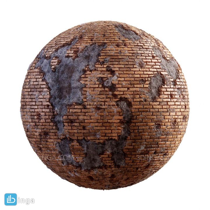 تکسچر دیوار آجری آسیب دیده