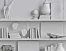 قفسه کتاب + وسایل تزیینی