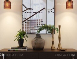 میز کنسول + ست دکوراسیون تزئینی