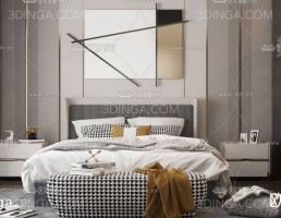 صحنه داخلی اتاق خواب سبک مدرن