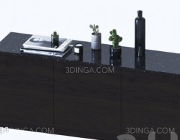 میز چوبی + ست دکوراسیون تزئینی