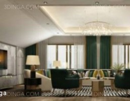 صحنه داخلی اتاق نشیمن  سبک اروپایی