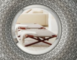 آینه گرد نقره ای