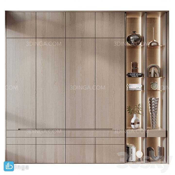 کمد چوبی با قفسه