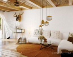 صحنه داخلی اتاق نشیمن  برای اسکچاپ