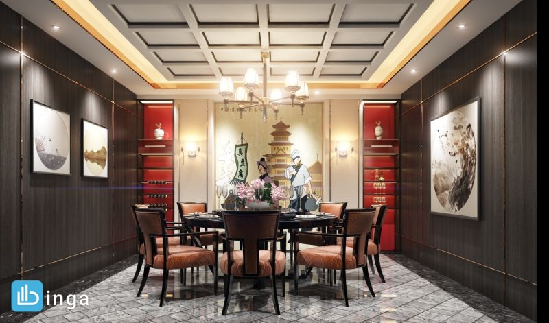 نمای داخلی غذا خوری چینی