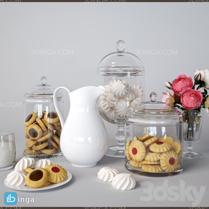 ظرف شیشه‏‎ای با شیرینی