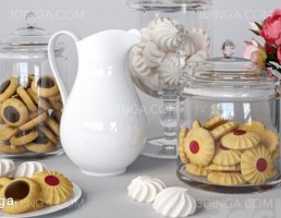ظرف شیشه‏‎ای با شیرینی