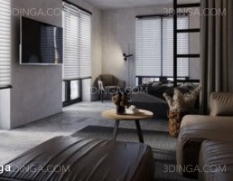 صحنه داخلی آپارتمان برای اسکچاپ