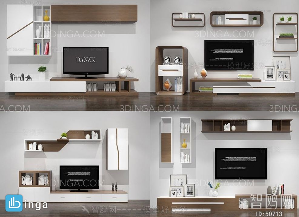 ست باکس دیواری + تلویزیون