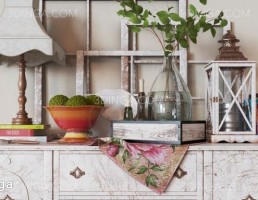 میز کنسول + ست دکوراسیون تزئینی