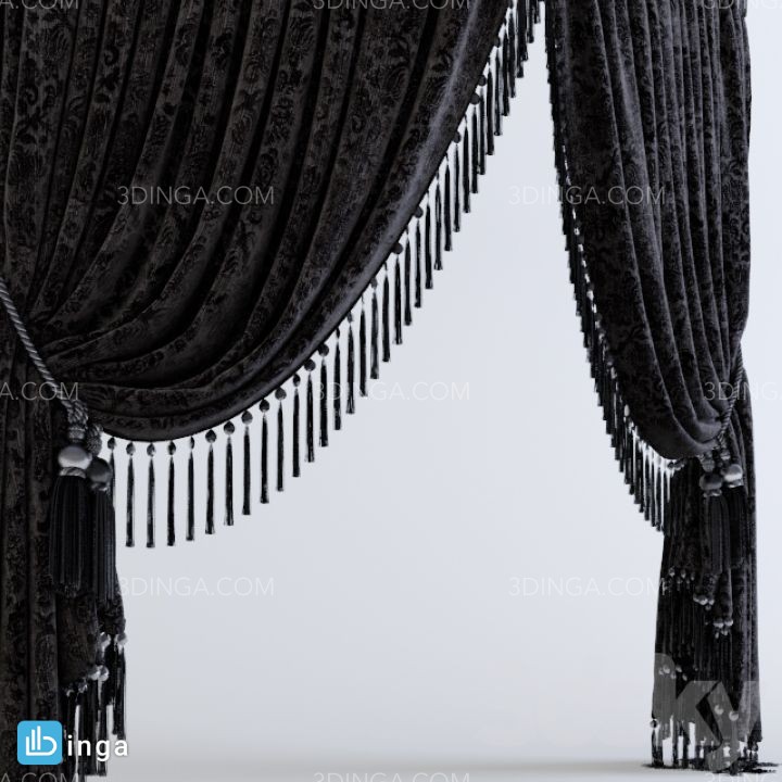 مدل سه بعدی پرده کلاسیک