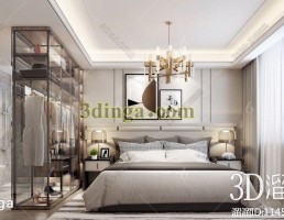 صحنه داخلی اتاق خواب مدرن