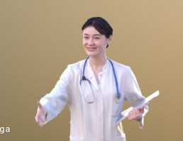 کاراکتر زن دکتر در حال دست دادن