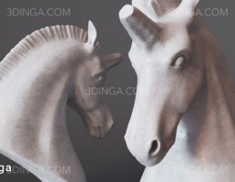 مجسمه نیم تنه ی اسب تکشاخ