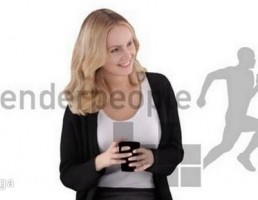 کاراکتر زن نشسته در حال نوشیدن