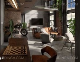 صحنه داخلی خانه برای اسکچاپ