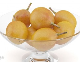 ظرف شیشه + میوه ازگیل