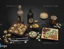 نوشیدنی + ظرف تنقلات