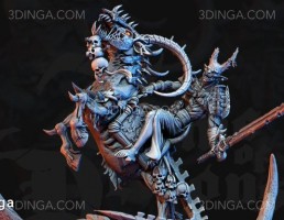 مجسمه کاراکتر تخیلی (Bloodhorn Rider) برای چاپ سه بعدی
