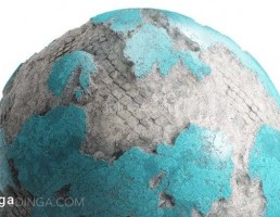 تکسچر دیوار آسیب دیده فیروزه ای رنگ
