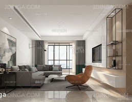 صحنه داخلی اتاق نشیمن سبک مدرن