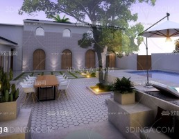 صحنه خارجی حیاط