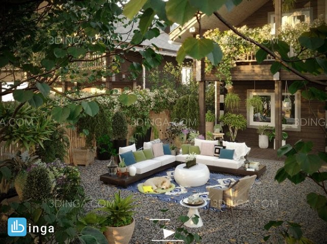 نمای بیرونی خانه باغ