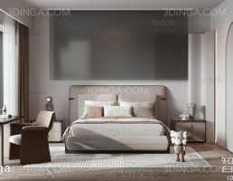 صحنه داخلی اتاق خواب سبک مدرن