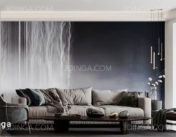 صحنه داخلی اتاق نشیمن سبک مدرن