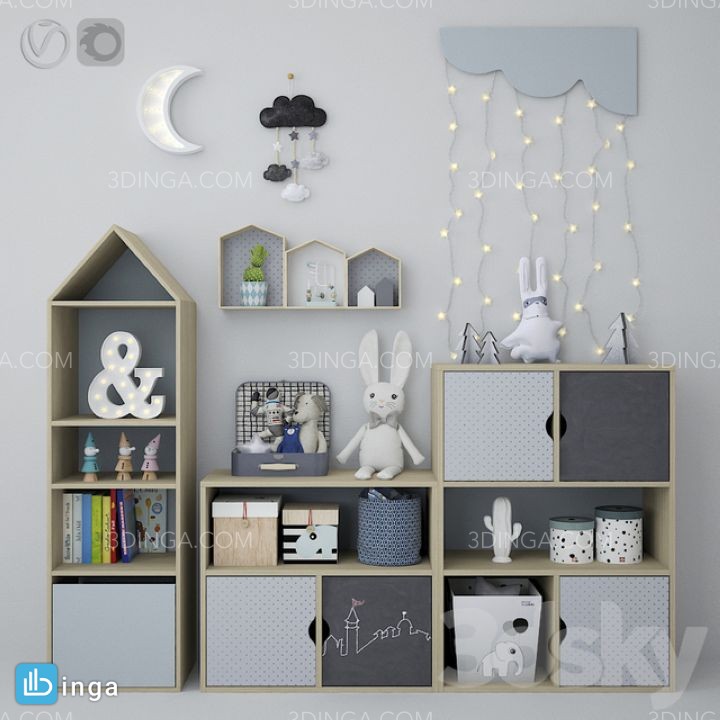 قفسه وسایل اتاق کودک
