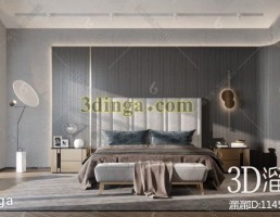 صحنه داخلی اتاق خواب مدرن