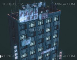 آسمان خراش Dystopian Cyberpunk