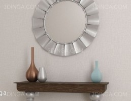 آینه و کنسول + گلدان تزیینی