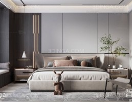صحنه داخلی اتاق خواب سبک مدرن