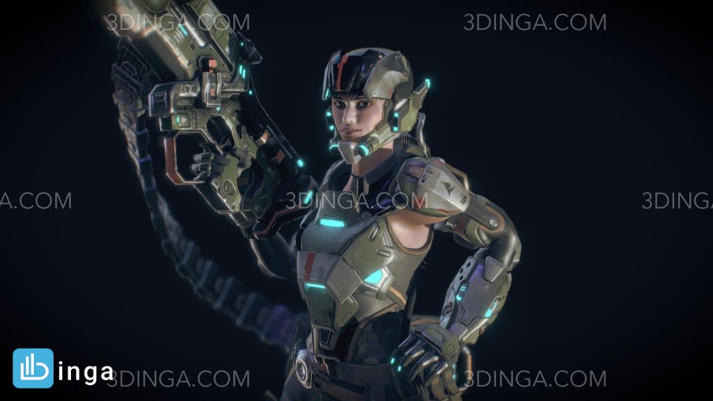 کاراکتر دختر جنگجو Sci-fi