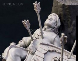 مجسمه ی قهرمان افتاده برای چاپ سه بعدی