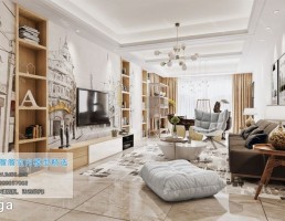 اتاق نشیمن کلاسیک سبک نودریک